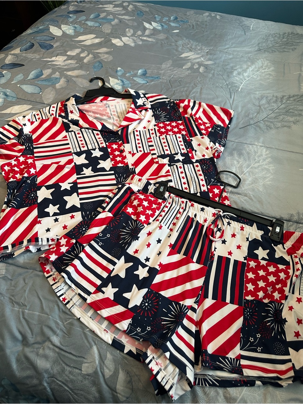 NWOTS Celebrate Patriotic Star & Stripe Two-Piece Lounge Set Sz 3X